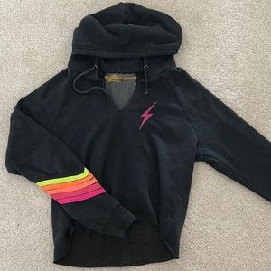 Aviator Nation hoodie with lightning bolt and stripes